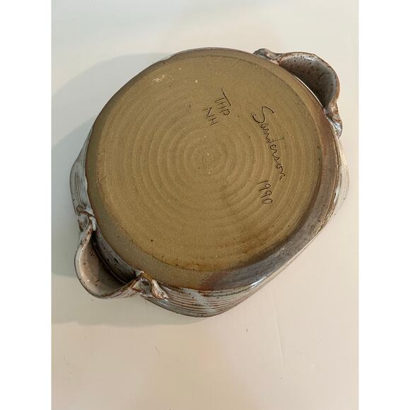 Rare Richard Sanderson Toad Hill Pottery NH Vegetable Serving Dish Blue JL - Picture 6 of 10